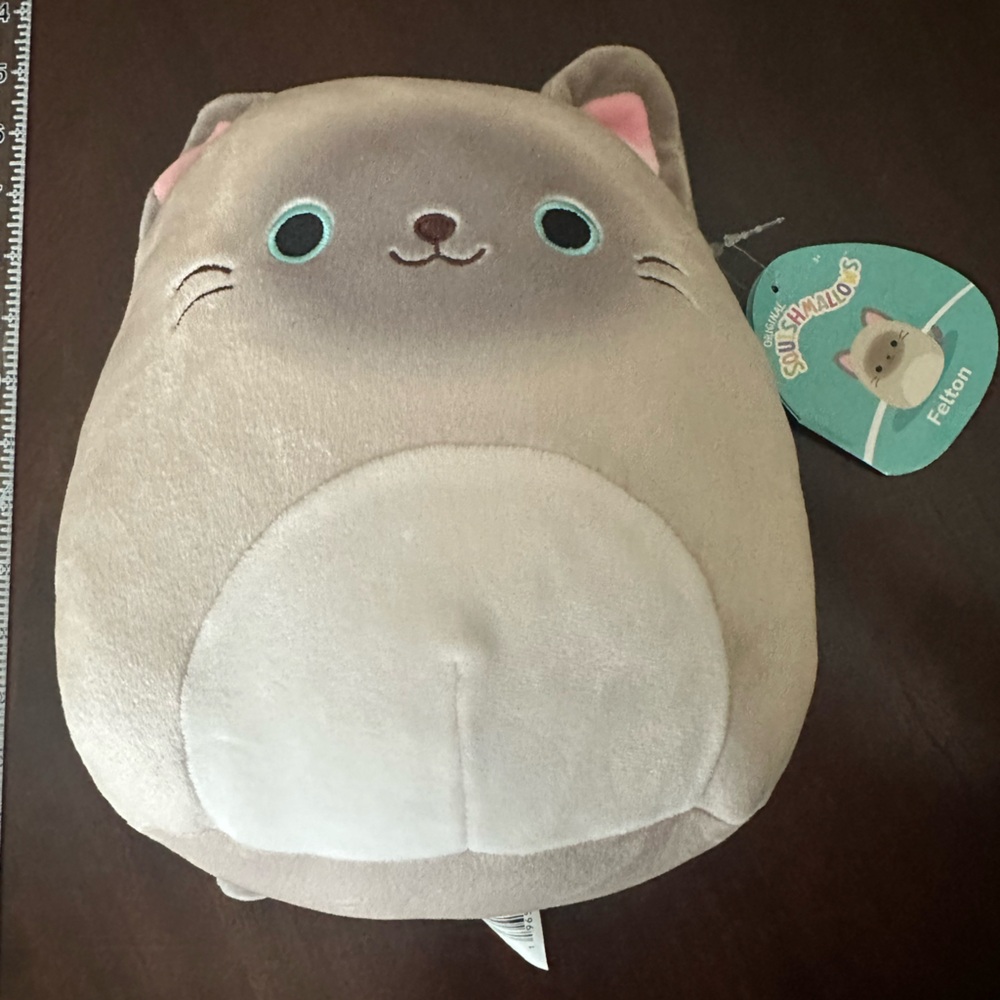 8" Squishmallow Felton Cat Siamese kitty soft plush Kellytoy gift toy